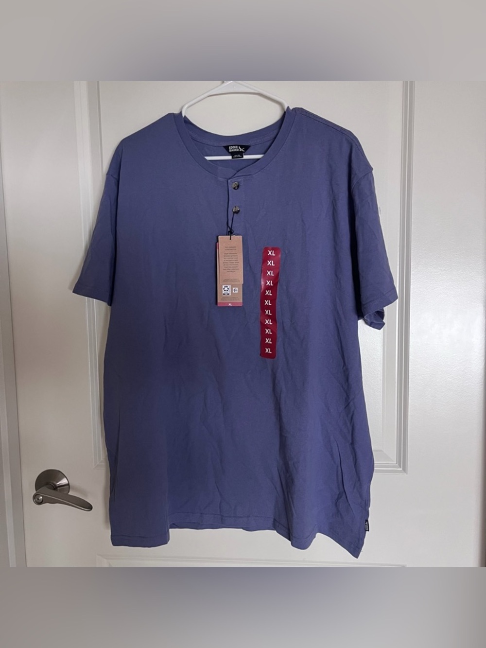 Eddie Bauer Short-Sleeve Henley in Slate Blue NWT